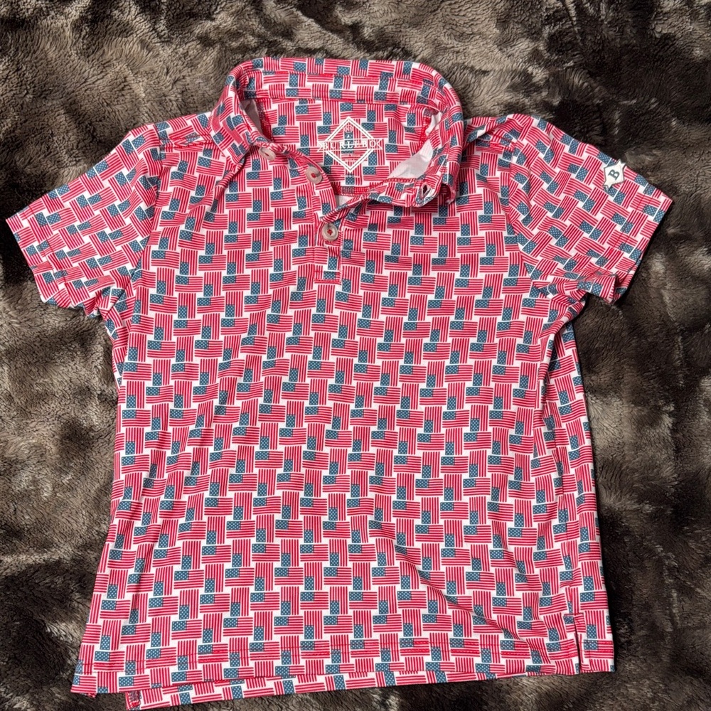 BURLEBO Kids' Polo in Pink and Blue